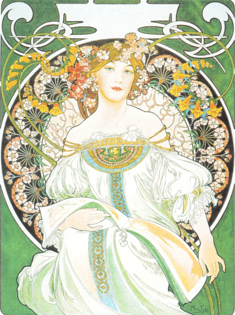 アルフォンス・ミュシャの絵画作品　タイトルは、夢想1898　Dream 1898